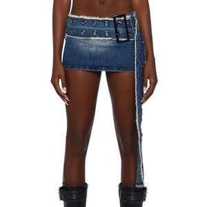 Shannon Wrap Belt Skirt - Denim